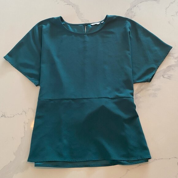 Reitmans - Short Sleeve, Waist-Detail, Round Neck Top, Jewel Green - Size XXL - Picture 3 of 7